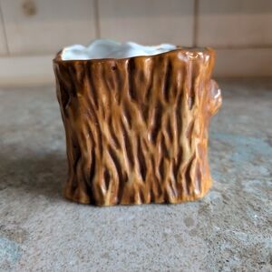 Tree Stump Color ACME | Accents | Vintage Ceramic Pixie Elf Tree Stump Planter Acme ...